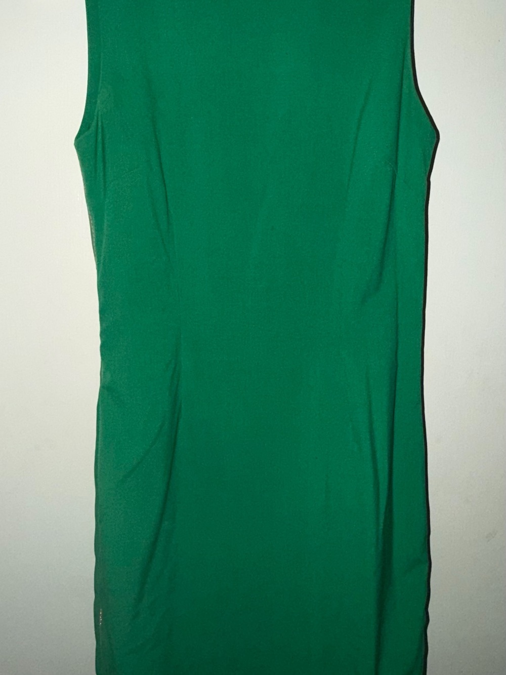 Classic Sleeveless Green pencil Dress, gold on sides